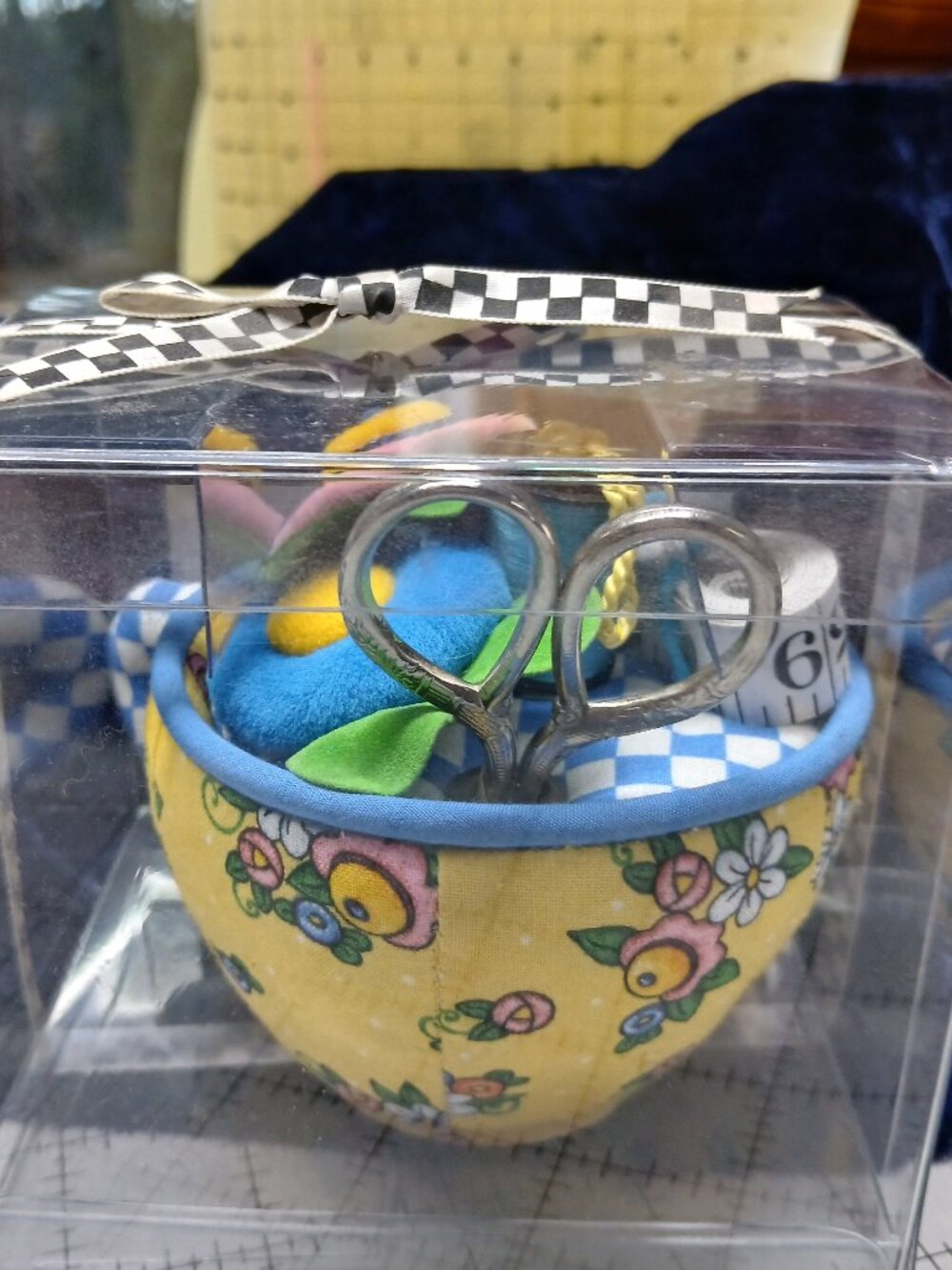 Mary Engelbreit Collectible Pincushion Cup with extras